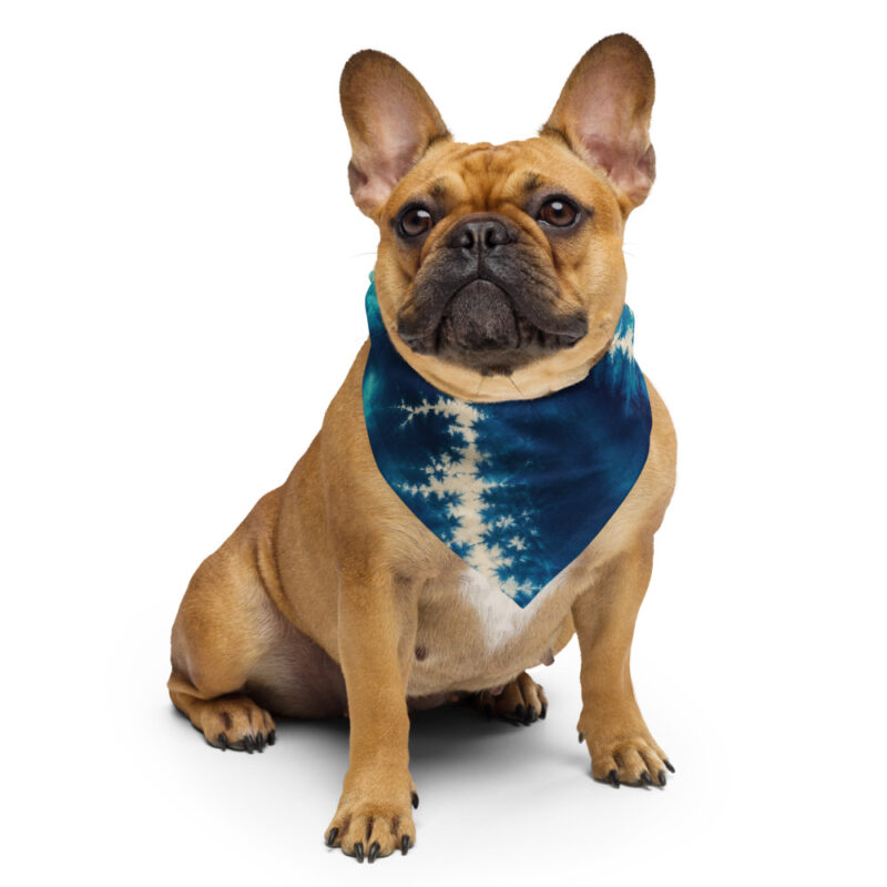 French Bulldog wearing the Ocean Bloom tie-dye bandana